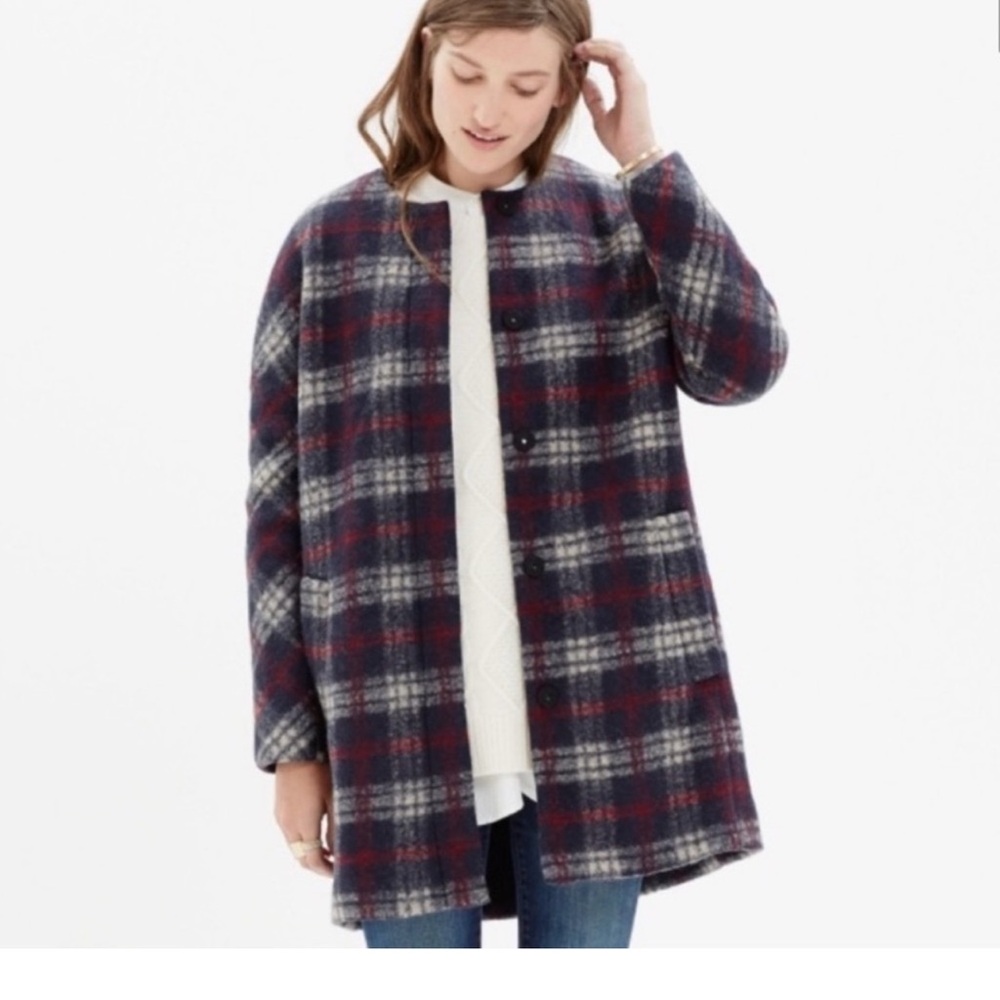 Madewell Plaid Wool Estate Coat